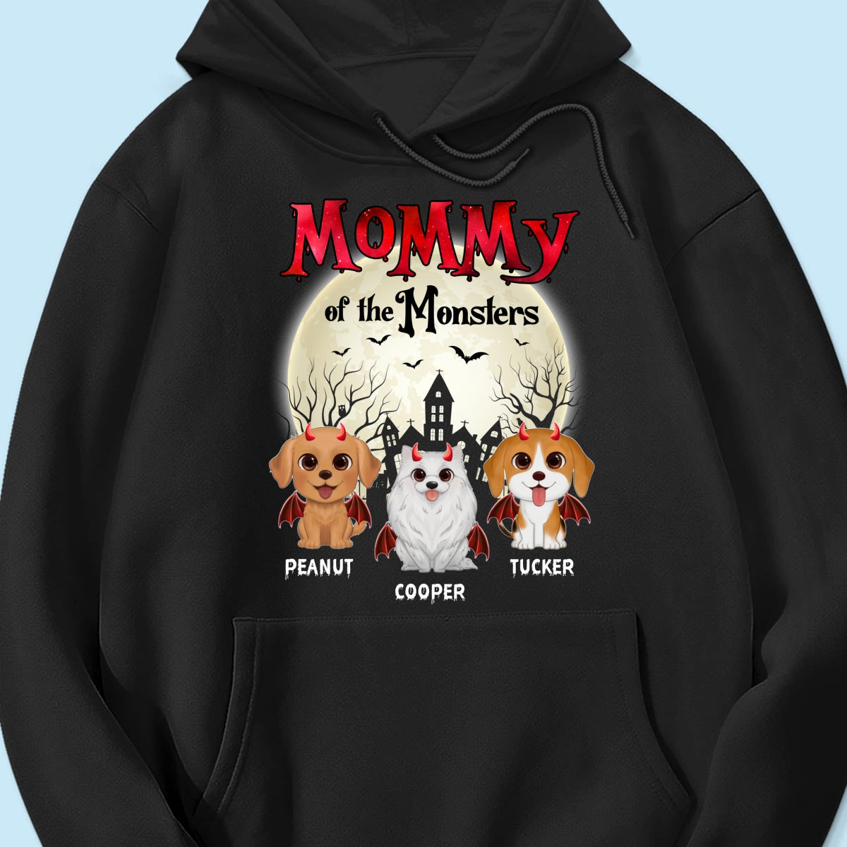 Mommy Of The Monsters Halloween Watercolor Cute Dogs Cats - Personalized Shirt