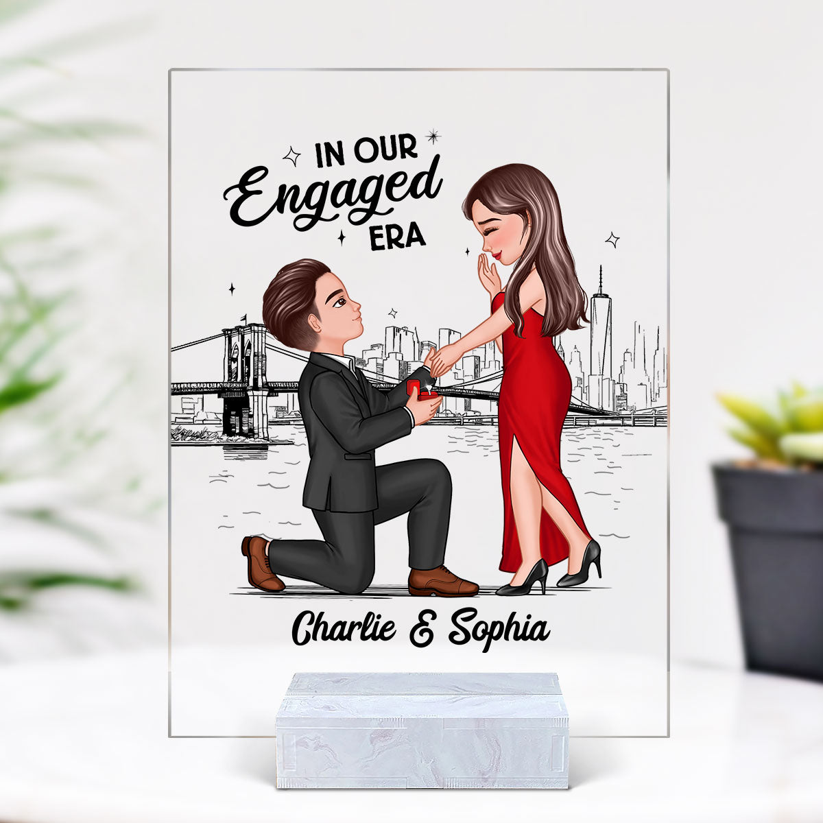 In Our Engaged Era Engagement Gift Personalized Acrylic Plaque