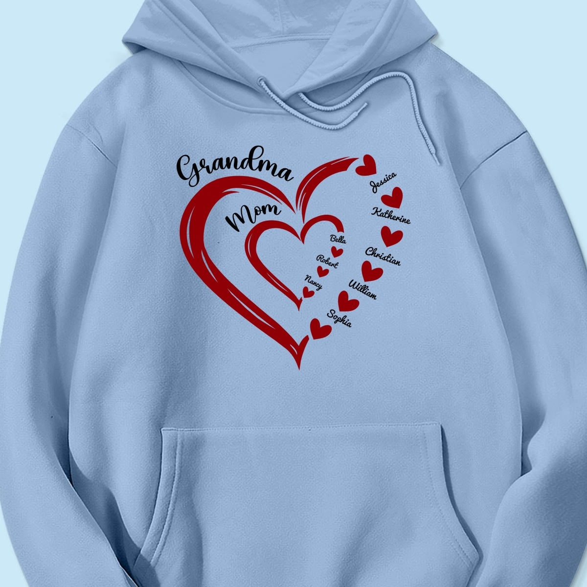 Heart In Heart Mom Grandma Personalized Light Color Shirt