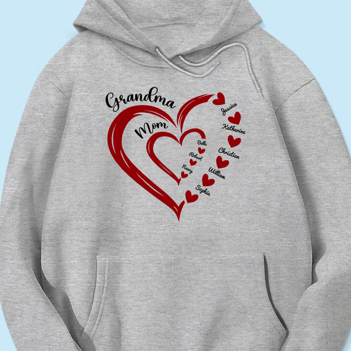 Heart In Heart Mom Grandma Personalized Light Color Shirt