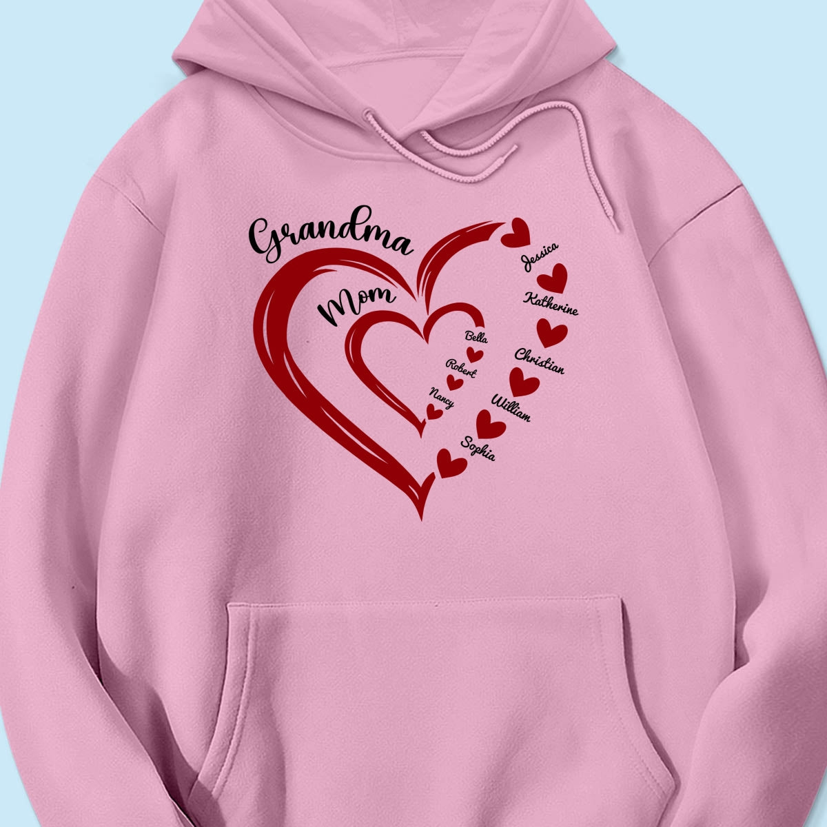 Heart In Heart Mom Grandma Personalized Light Color Shirt