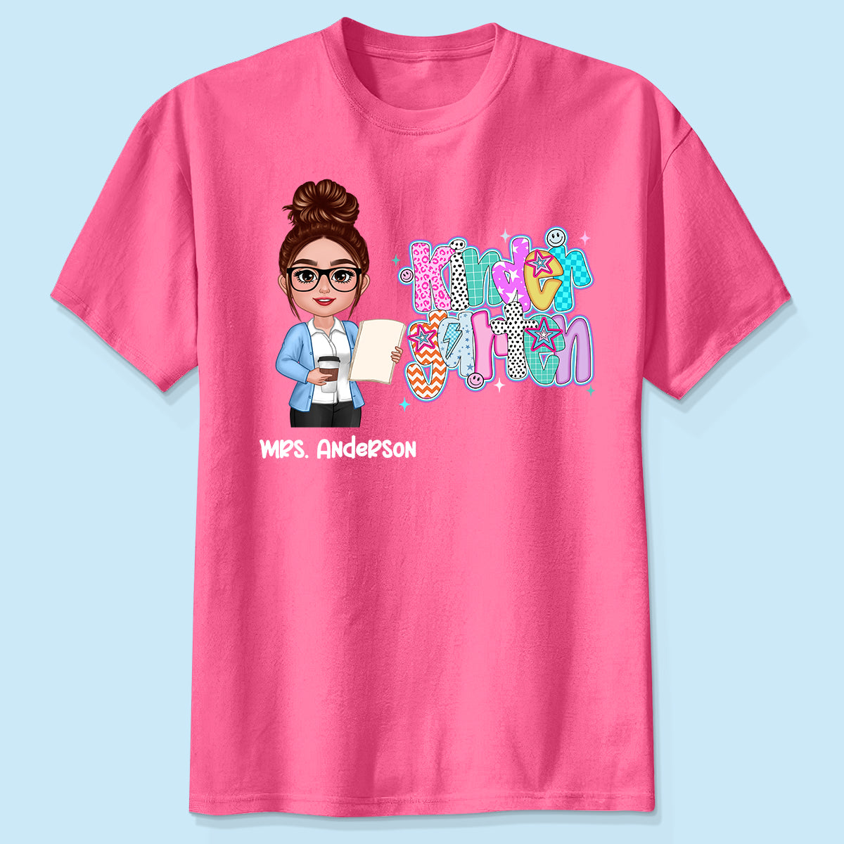 Colorful Preppy Style Teacher Custom Grade Personalized Shirt
