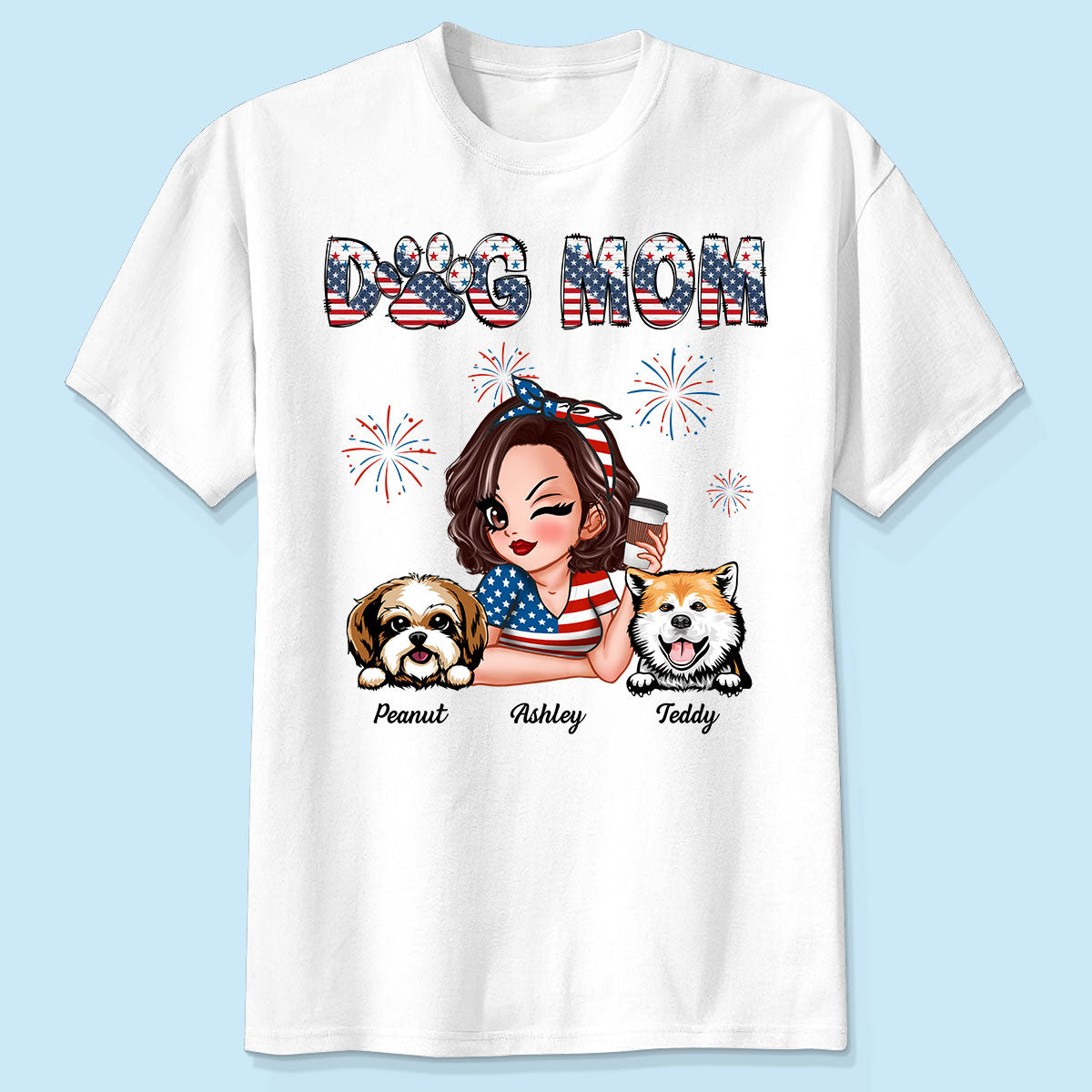 4th Of July Dog Mom Personalized Shirt, Gift For Dog Lover