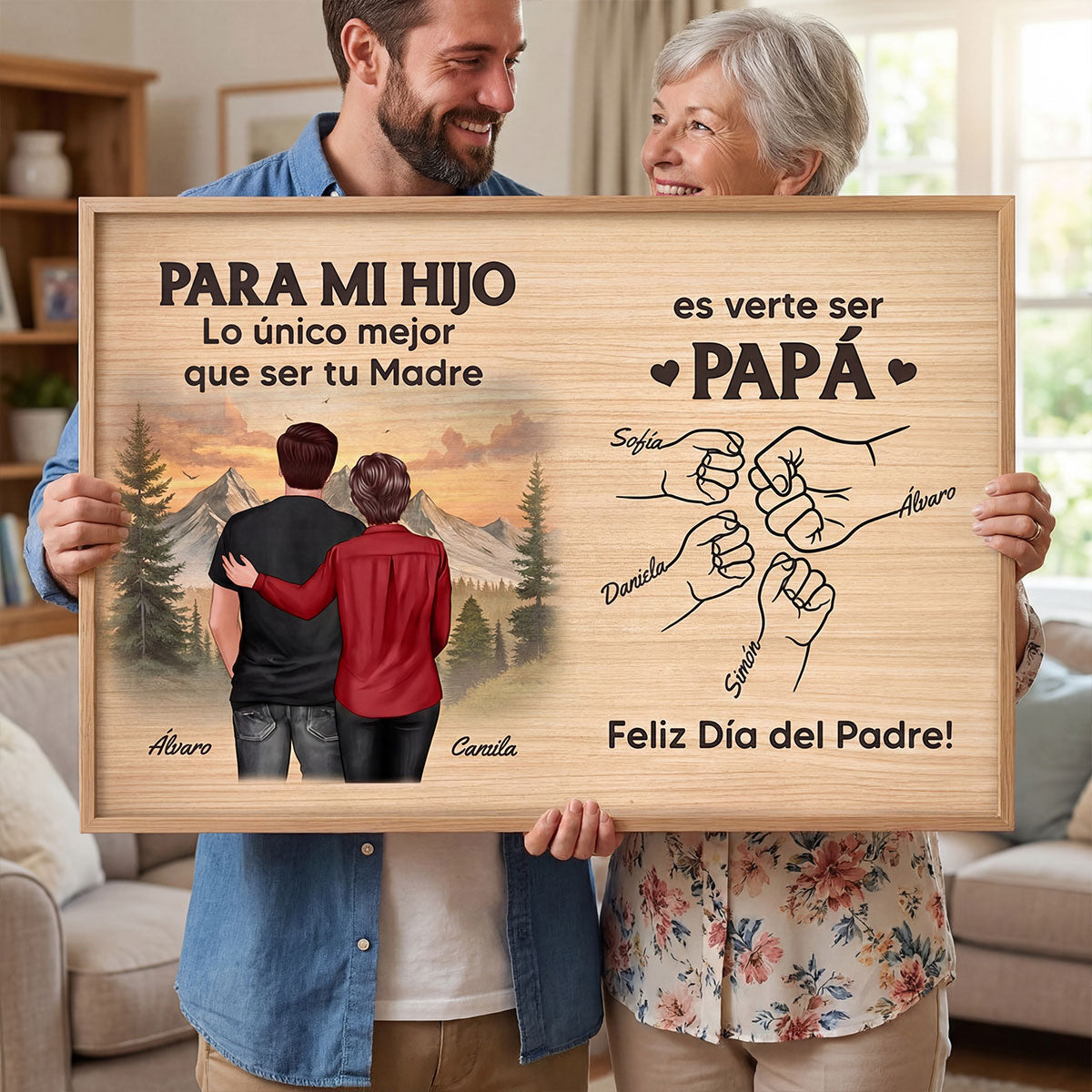 Da del Padre De Mam A Hijo Vindote Ser Pap - Personalized Poster - Father's Day Gift For Son