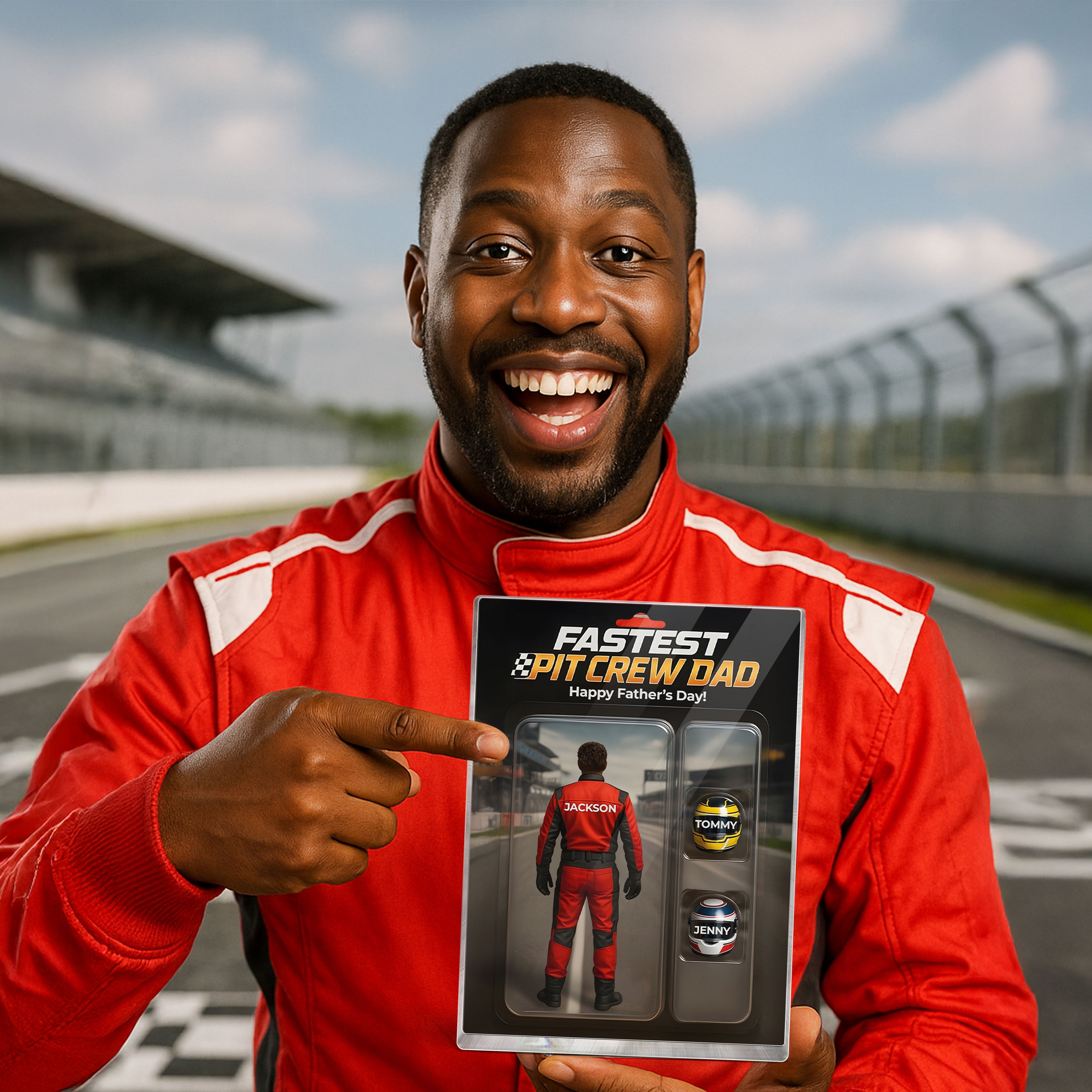 Fastest Pit Crew Dad With Kids' Names Custom Figure Personalized Acrylic Block Plaque, Unique  Gift For Him, For Motorsport Lover, Racing Dad