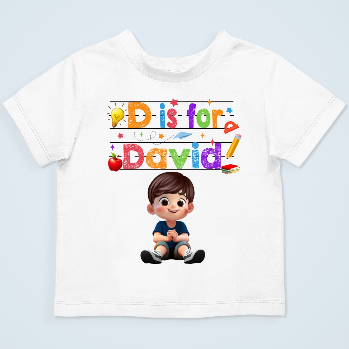 Custom Name  Back To School Kids Shirt, Personalized Alphabet Kids Shirt