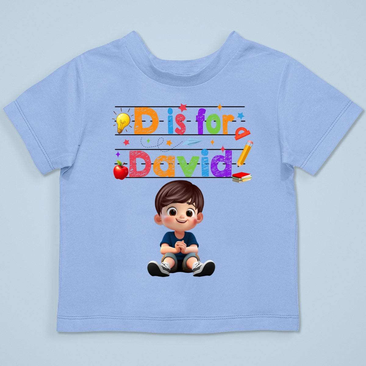 Custom Name  Back To School Kids Shirt, Personalized Alphabet Kids Shirt