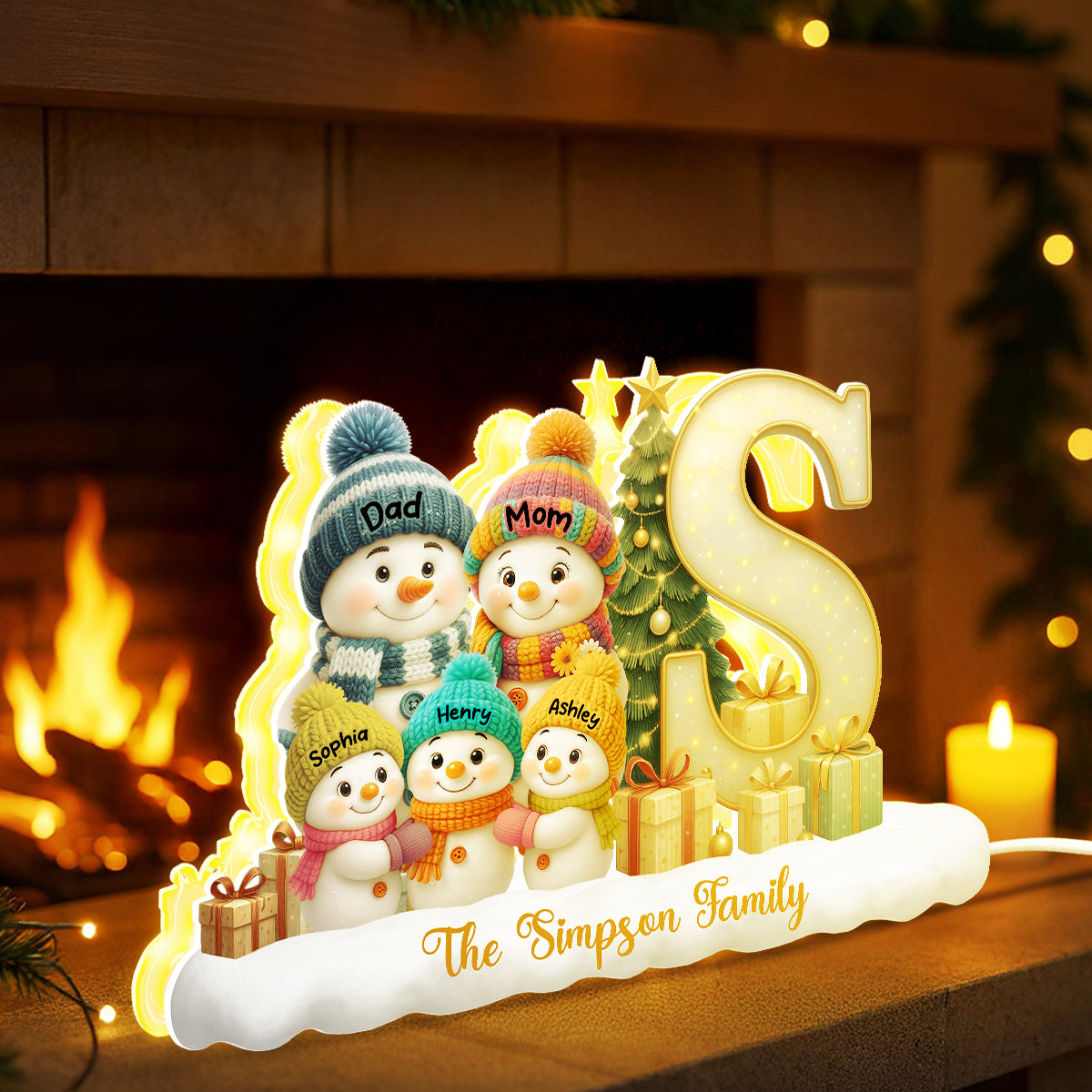 Eternal Glow – Custom Night Light | Heartfelt Christmas Gift for for Grandma, Mom, Family, Couple