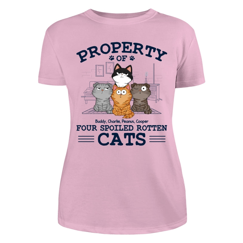 Property Of Spoiled Rotten Cats Funny Cats Expressions Personalized Shirt
