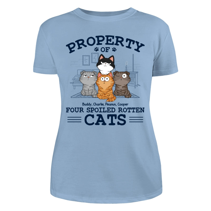 Property Of Spoiled Rotten Cats Funny Cats Expressions Personalized Shirt