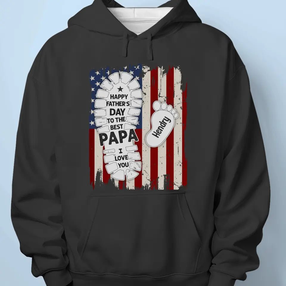 Happy Father's Day To The Best Dad - Family Personalized Custom Unisex T-shirt, Hoodie, Sweatshirt - 4th Of July, Father's Day, Gift For Dad, Grandpa