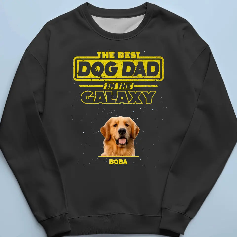 Custom Photo The Best Dog Dad In The Galaxy - Dog Personalized Custom Unisex Back Printed T-shirt, Hoodie, Sweatshirt - New Arrival, Gift For Pet Owners, Pet Lovers AMZ