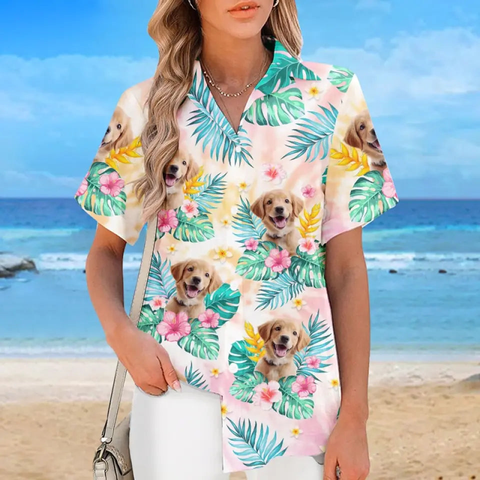 Custom Photo Family Is Family - Family Personalized Custom Unisex Tropical Hawaiian Aloha Shirt - Summer Vacation Gift, Gift For Family Members, Pet Owners, Pet Lovers