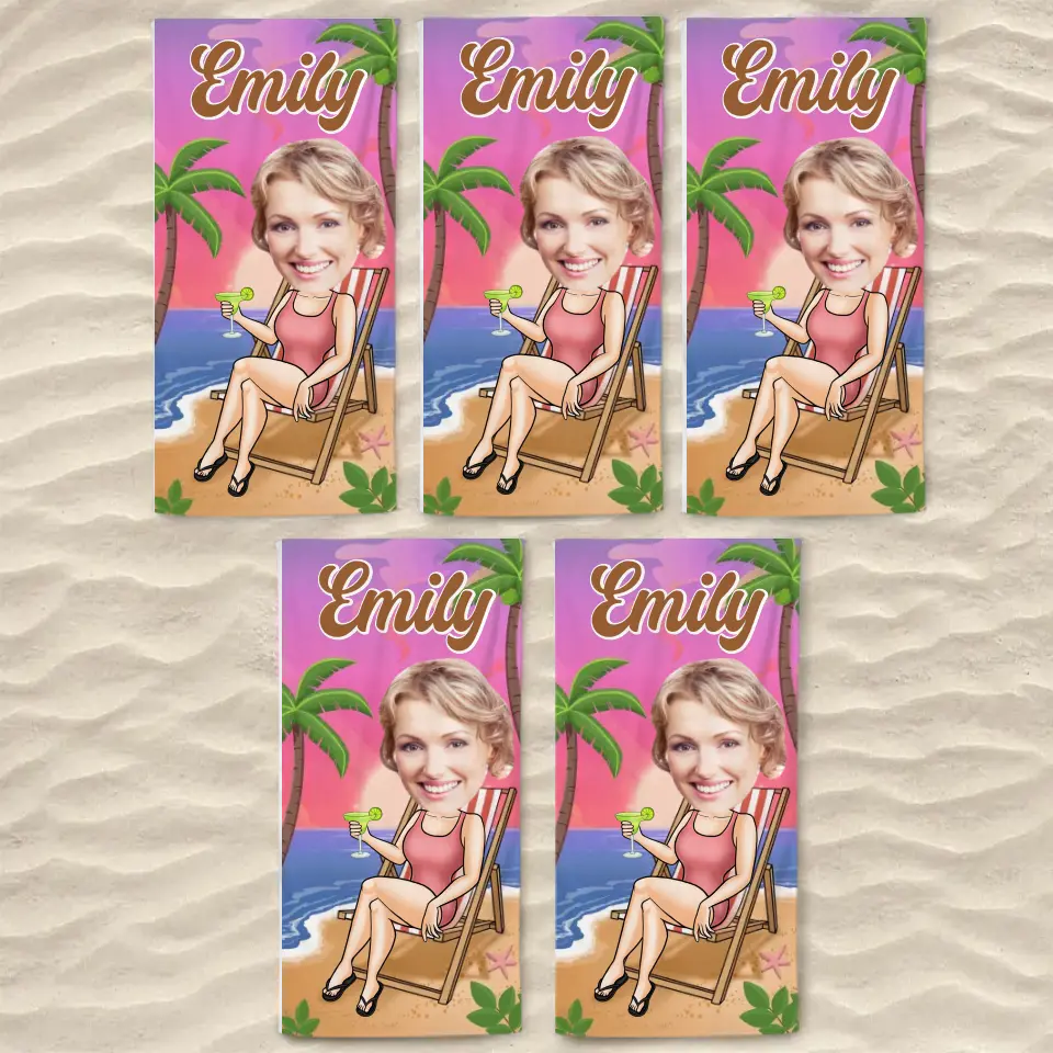 Custom Photo Summer Vibes - Family Personalized Custom Beach Towel - Summer Vacation Gift, Birthday Pool Party Gift For Family Members