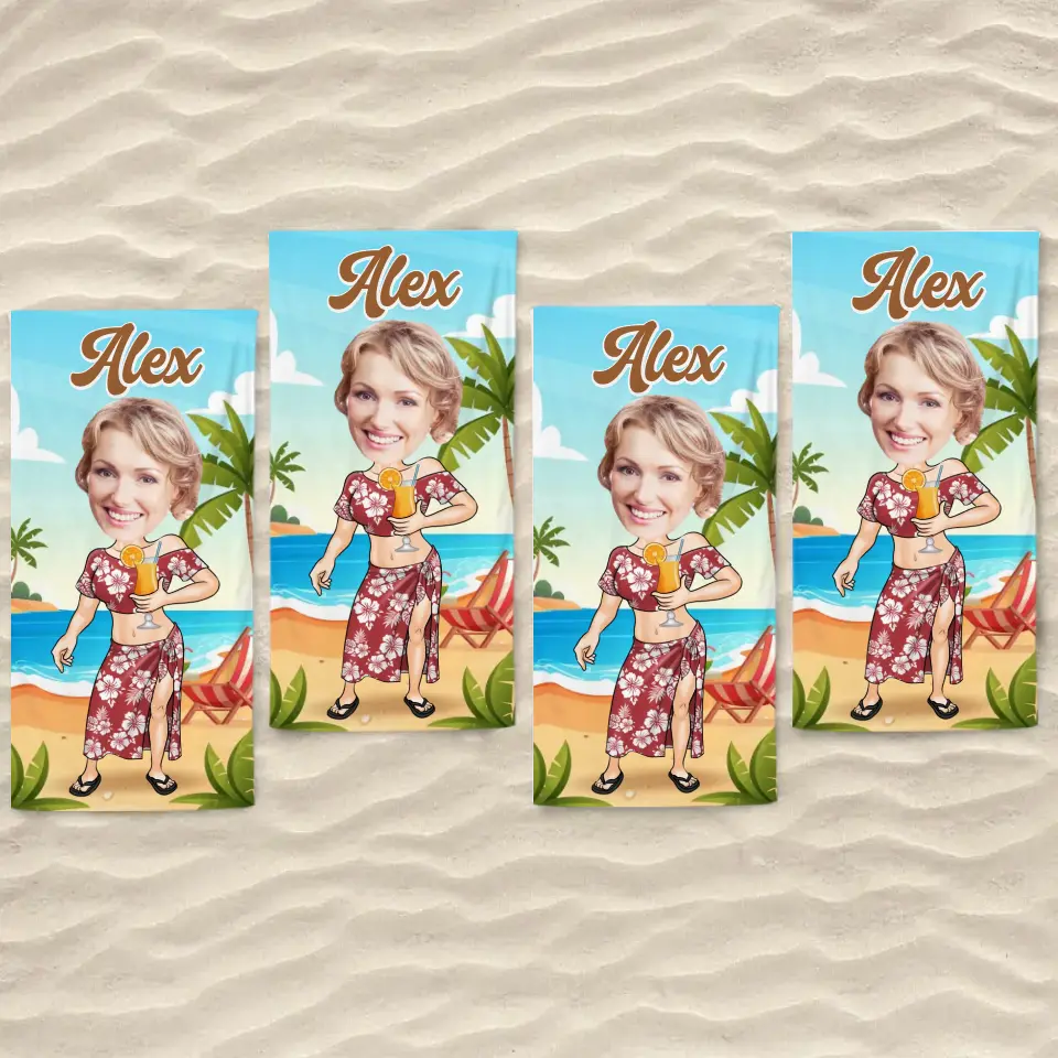 Custom Photo Vacay Vibes - Family Personalized Custom Beach Towel - Summer Vacation Gift, Birthday Pool Party Gift For Family Members