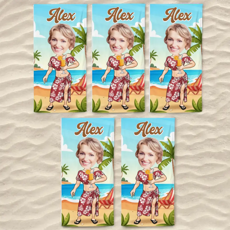Custom Photo Vacay Vibes - Family Personalized Custom Beach Towel - Summer Vacation Gift, Birthday Pool Party Gift For Family Members