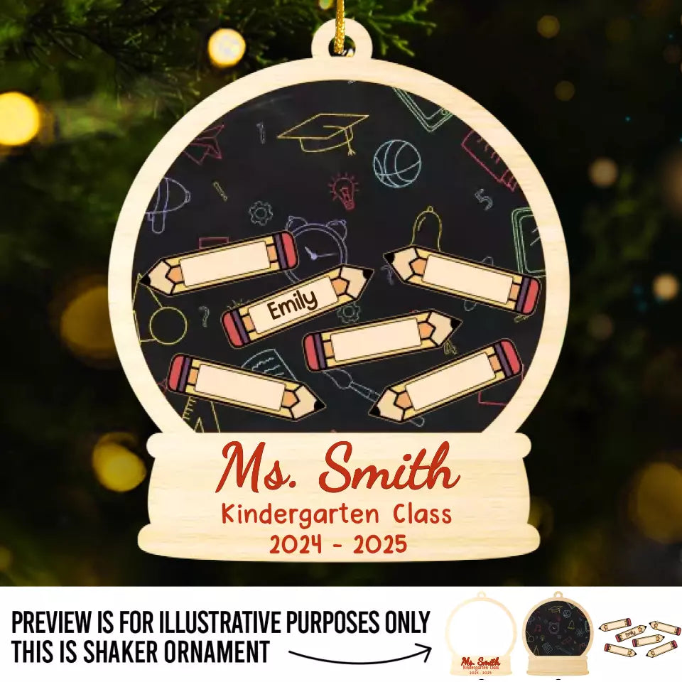 Cheers To The Teacher Who Makes Learning Feel Like Unwrapping A Gift Every Day - Teacher Personalized Custom 3 Layers Shaker Ornament - Christmas Gift For Teacher