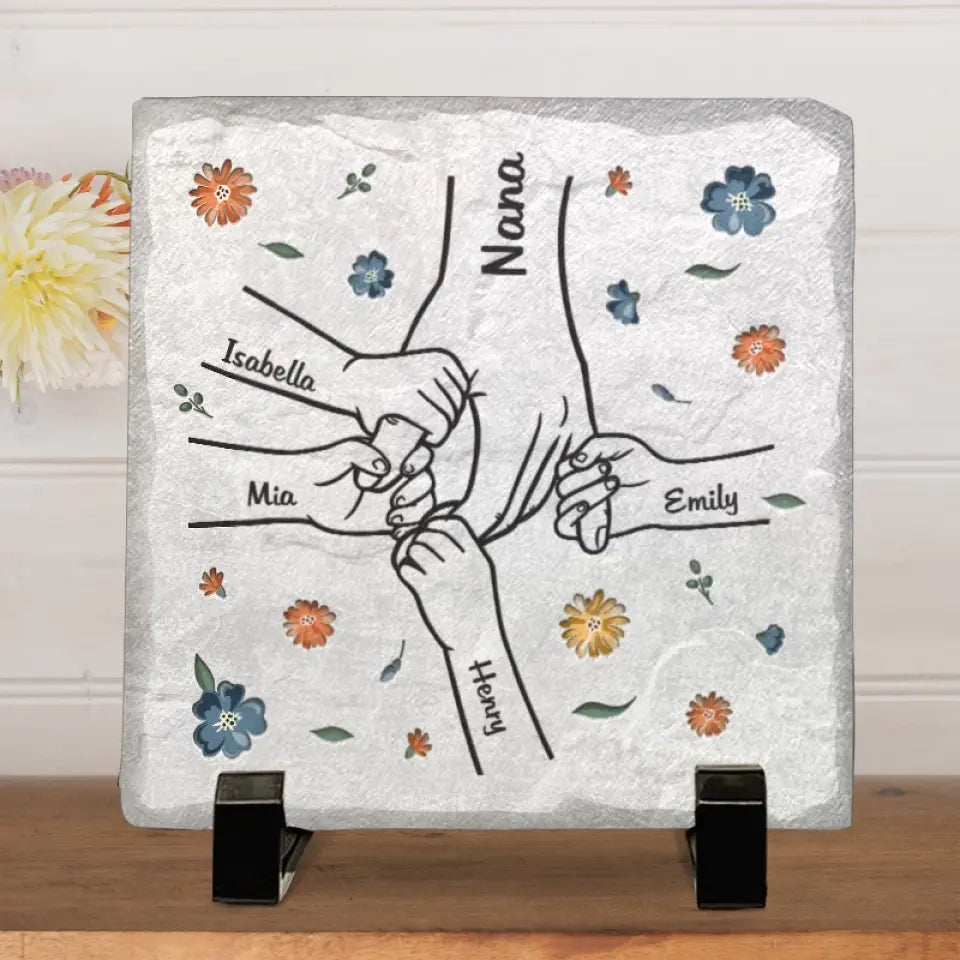 Grandma's Timeless Wisdom, A Guiding Light Through Life's Journey - Family Personalized Custom Square Shaped Stone With Stand - Gift For Mom, Grandma