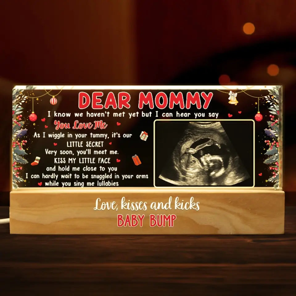 Custom Photo I'll Meet You And Kiss Your Little Face  - Family Personalized Custom Acrylic Letters 3D LED Night Light - Gift For Baby Kids, Newborn Baby