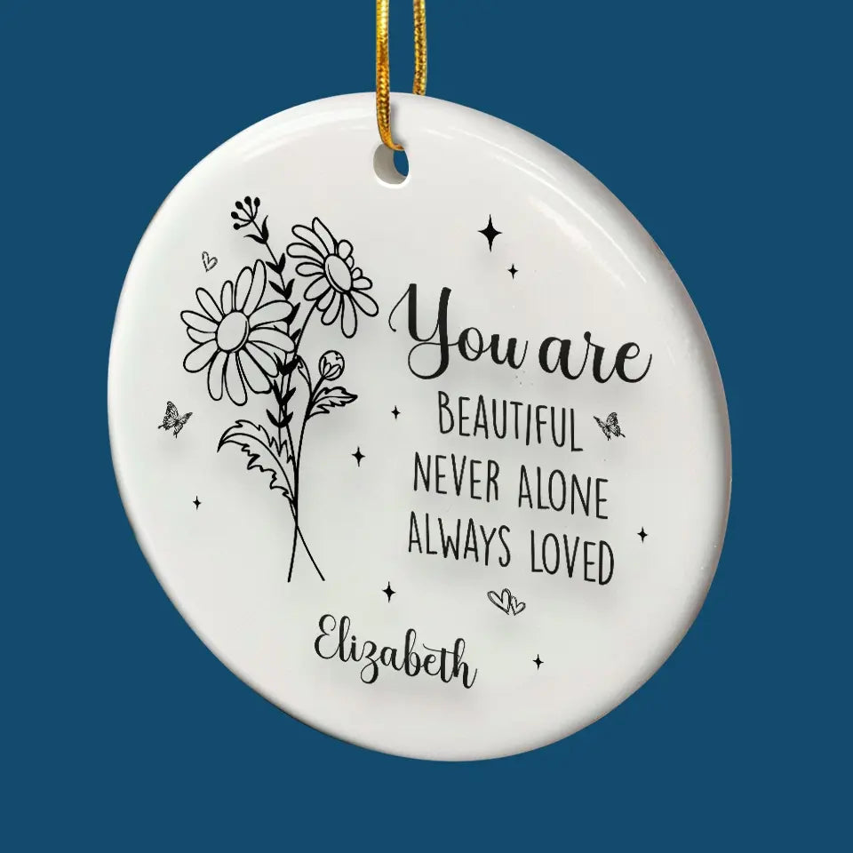 Celebrate The Beauty Of Each Unique Blossom - Bestie Personalized Custom Ornament - Ceramic Round Shaped - Christmas Gift For Best Friends, BFF, Sisters