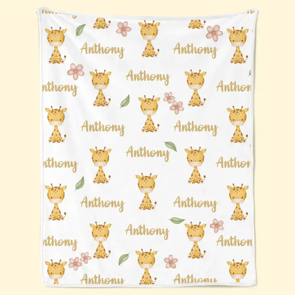 Tall Dreams Start With Tiny Giraffe Legs - Family Personalized Custom Baby Blanket - Gift For Baby Kids, Newborn Baby