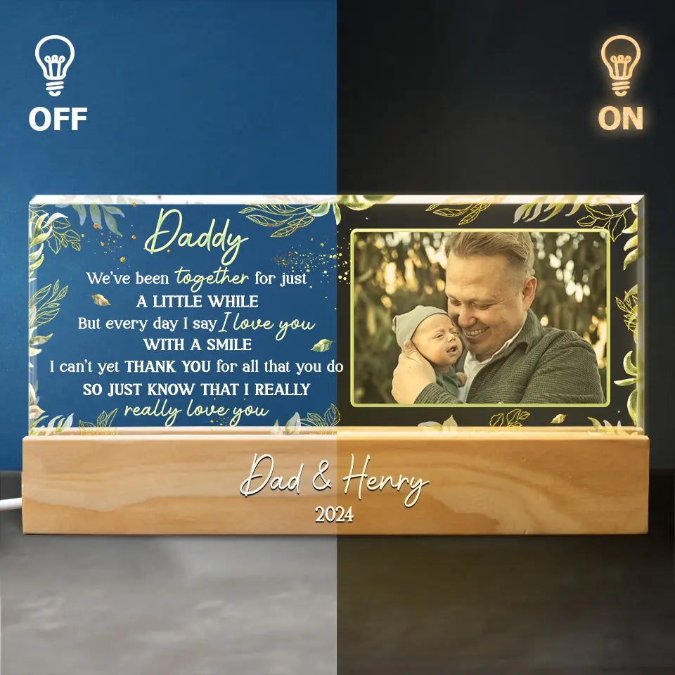 Custom Photo A Baby Is A Little Bit Of Heaven Sent Down To Earth - Family Personalized Custom Acrylic Letters 3D LED Night Light - Gift For Baby Kids, Newborn Baby