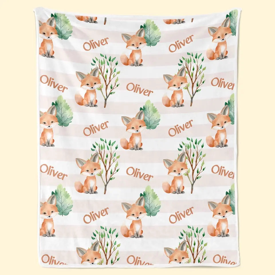 What Does The Fox Say - Family Personalized Custom Baby Blanket - Gift For Baby Kids, Newborn Baby