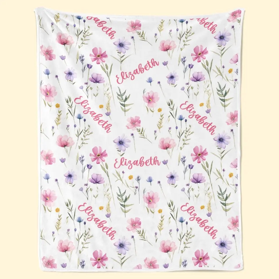 You Are The Beautiful Flower In The Family - Family Personalized Custom Baby Blanket - Gift For Baby Kids, Newborn Baby