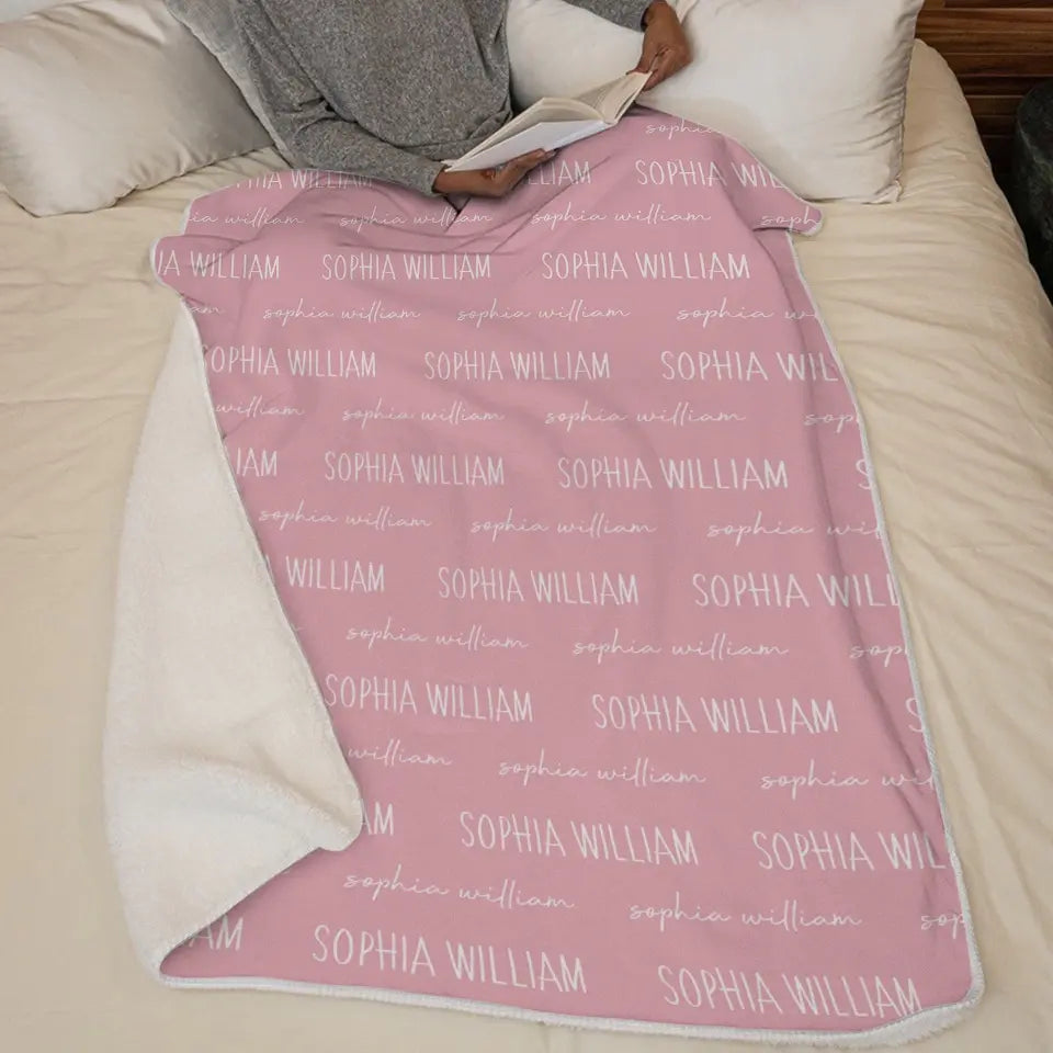 I Love You To The Moon And Back - Family Personalized Custom Baby Blanket - Gift For Baby Kids, Newborn Baby