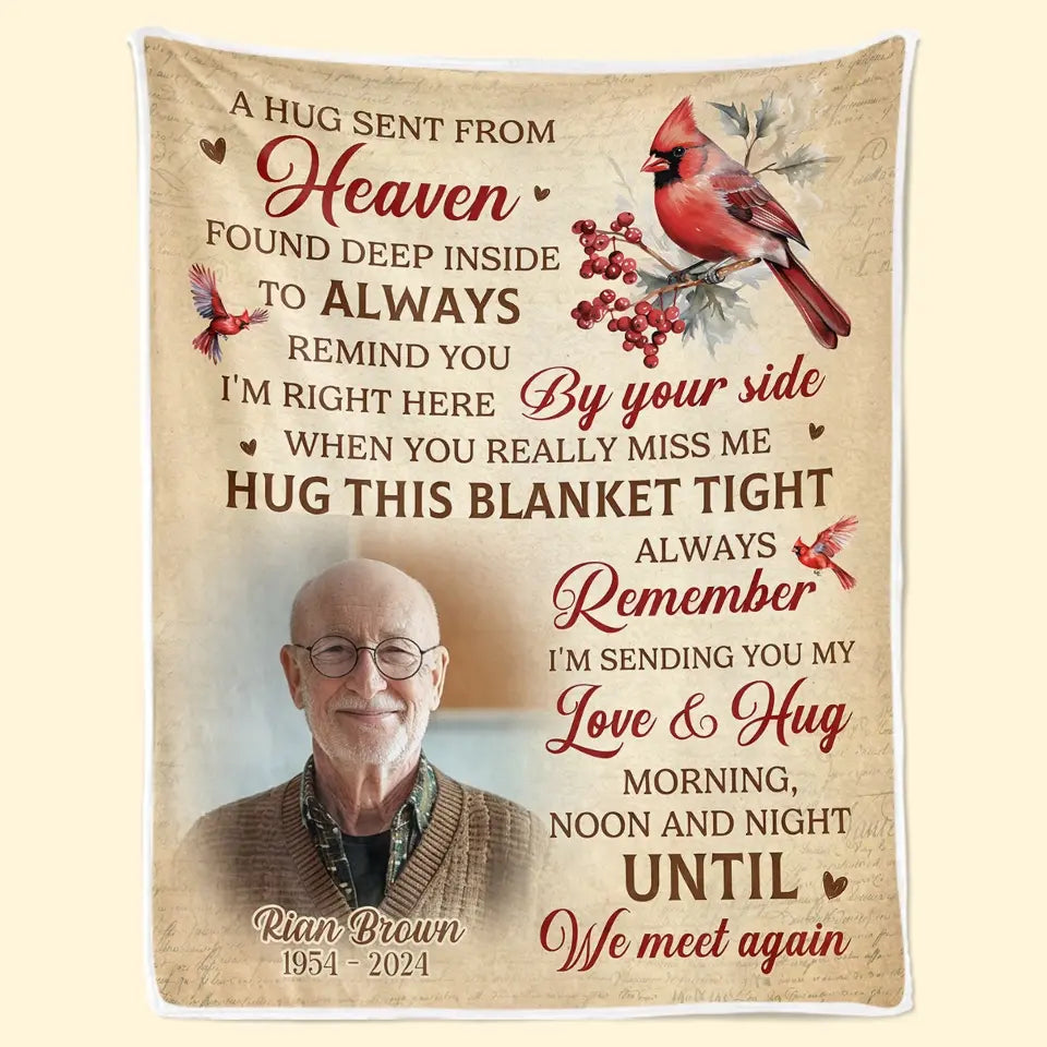 Custom Photo The Spirit Lives On Forever - Memorial Personalized Custom Blanket - Sympathy Gift For Family Members