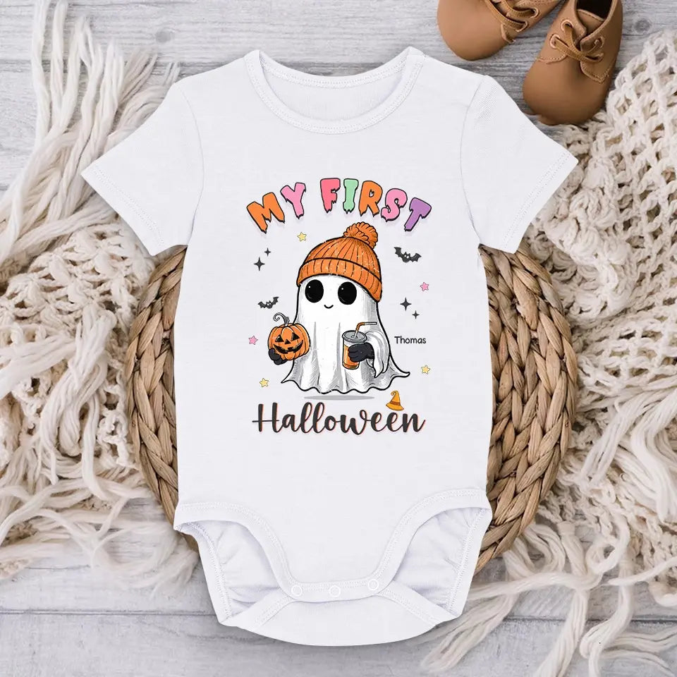 My First Halloween - Family Personalized Custom Baby Onesie - Halloween Gift For Baby Kids, Newborn Baby