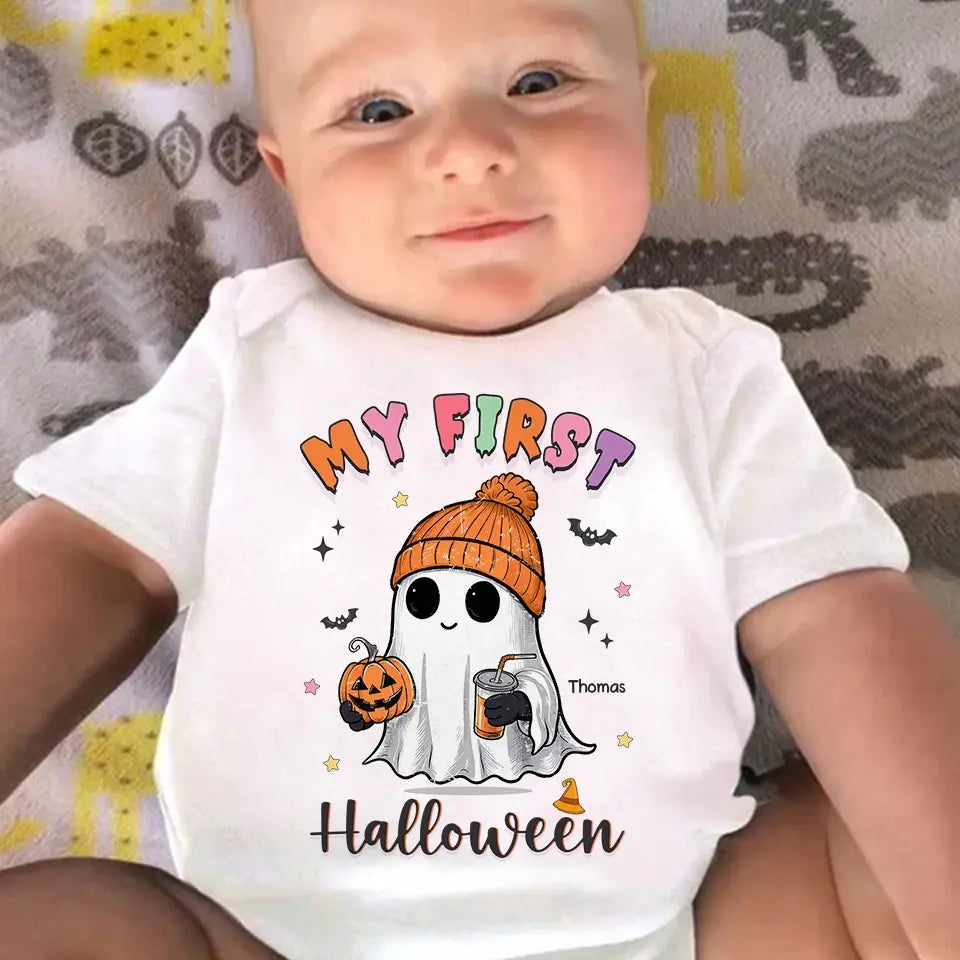 My First Halloween - Family Personalized Custom Baby Onesie - Halloween Gift For Baby Kids, Newborn Baby