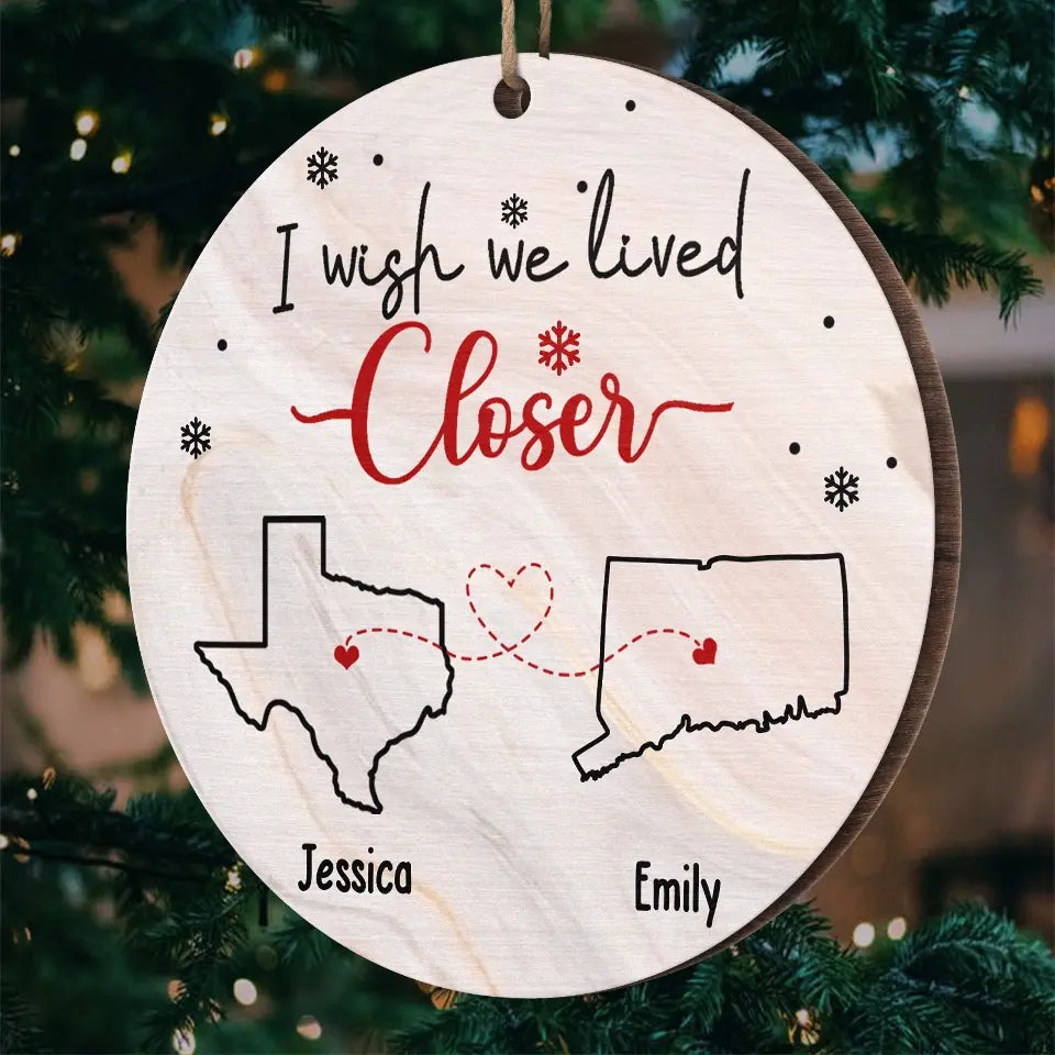Always Together, Never Apart - Bestie Personalized Custom Ornament - Wood Custom Shaped - Christmas Gift For Best Friends, BFF, Sisters