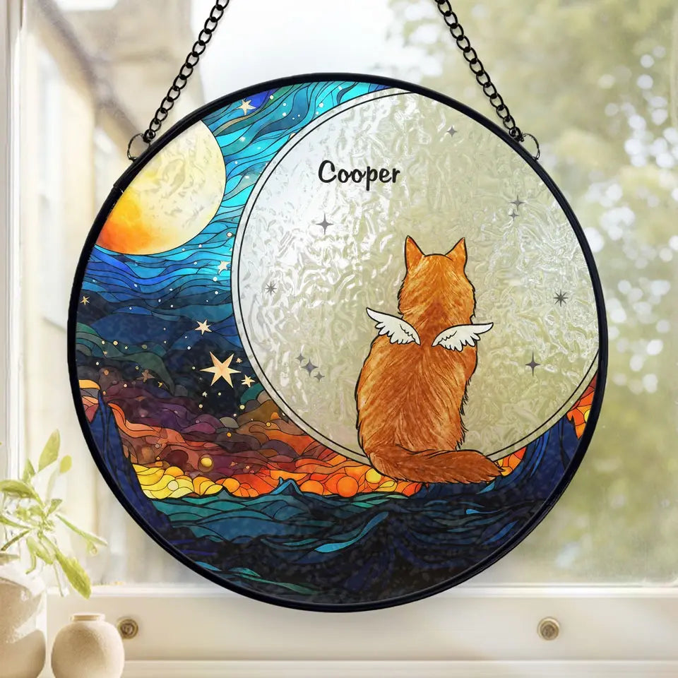 I’ll Miss You Until We Meet Again - Memorial Personalized Custom Stained Glass Window Hanging Suncatcher - Sympathy Gift For Pet Owners, Pet Lovers