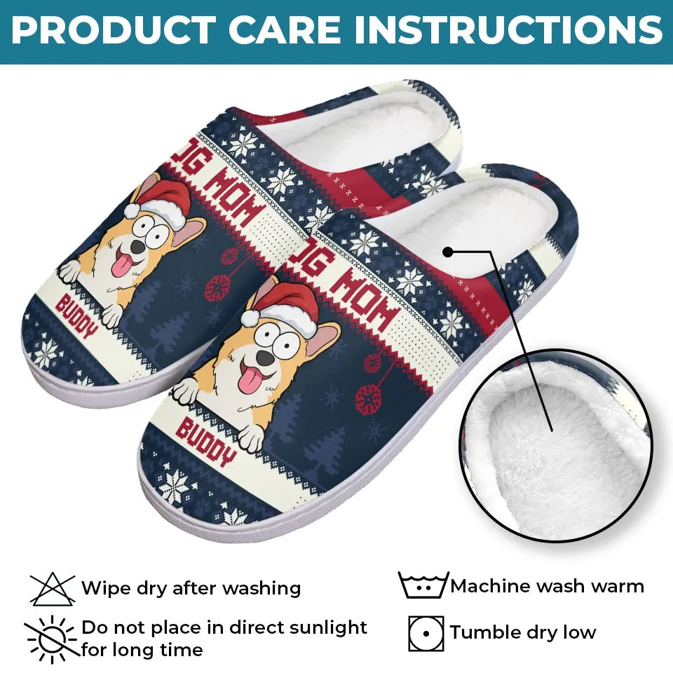 These Pets Are Ready To Sleigh The Day - Dog & Cat Personalized Custom Fluffy Slippers - Christmas Gift For Pet Owners, Pet Lovers