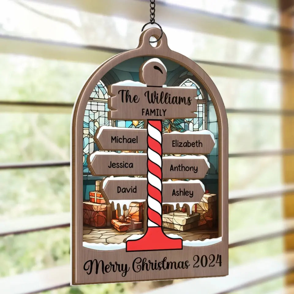 There’s Snow Place Like Home - Family Personalized Window Hanging Suncatcher - Christmas Gift For Family Members