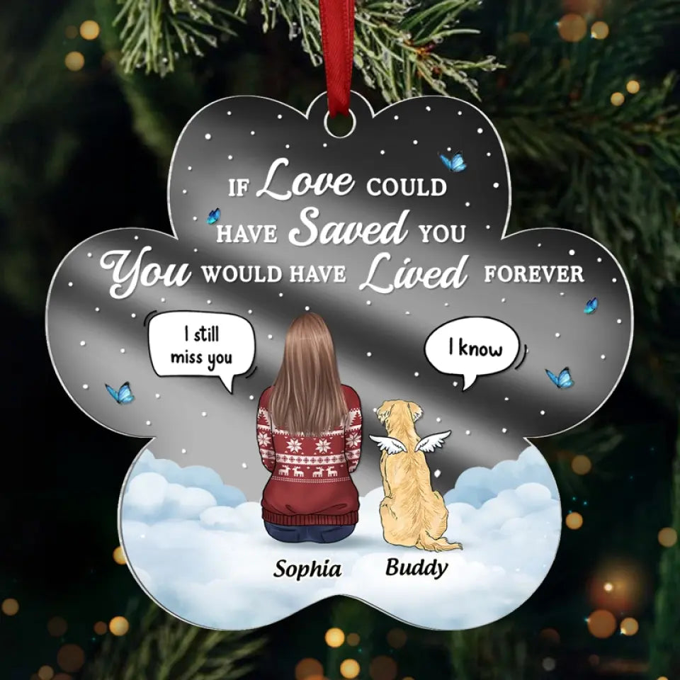 You Were My Favorite Hello - Memorial Personalized Custom Mirrored Acrylic Ornament - Sympathy Gift, Christmas Gift For Pet Owners, Pet Lovers