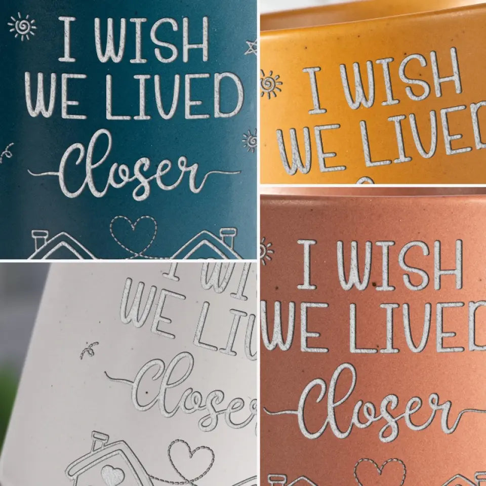Wish We Lived Closer - Bestie Personalized Custom Pottery Mug - Gift For Best Friends, BFF, Sisters