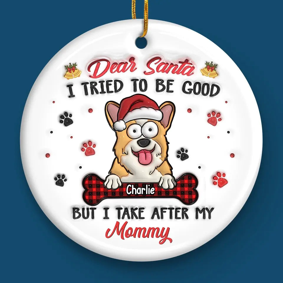 The Best Christmas Presents Come With Tails - Dog & Cat Personalized Custom 3D Inflated Effect Printed Ornament - Ceramic Round Shaped - Christmas Gift For Pet Owners, Pet Lovers