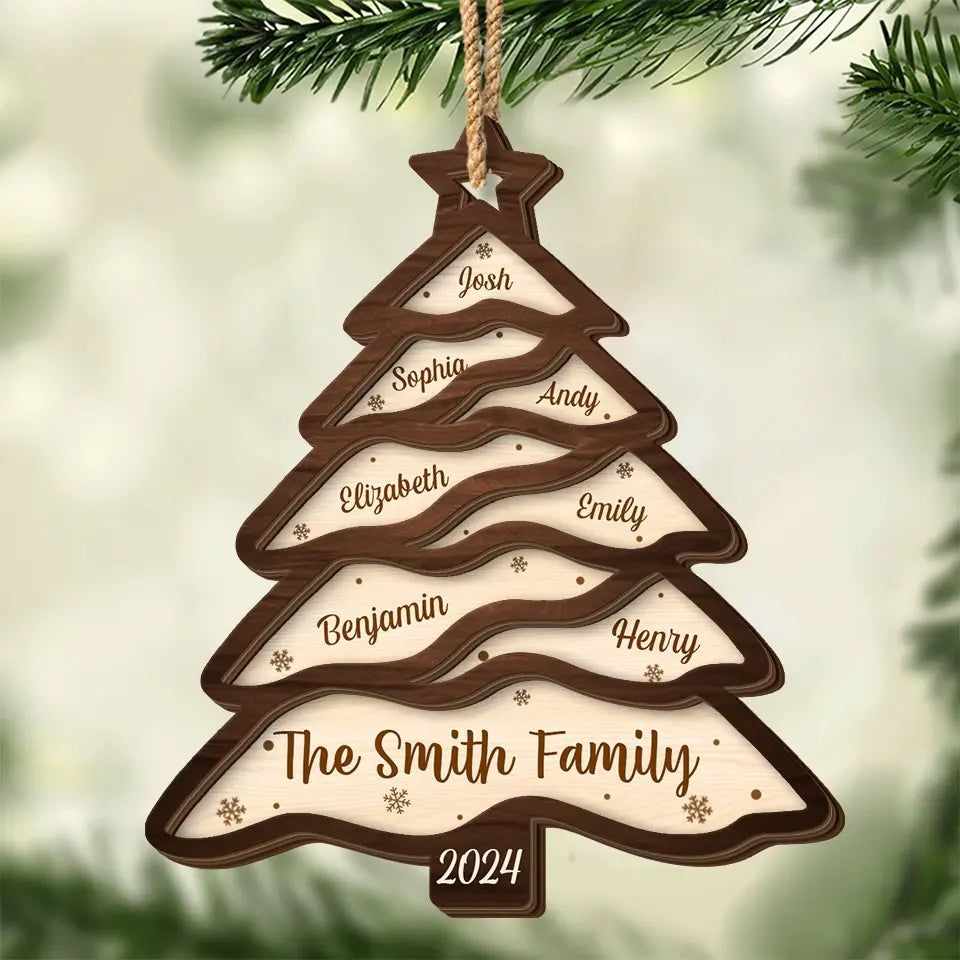 Family Makes Christmas Complete - Family Personalized Custom Shaped 2 Layered Wood Christmas Ornament - Christmas Gift For Family Members