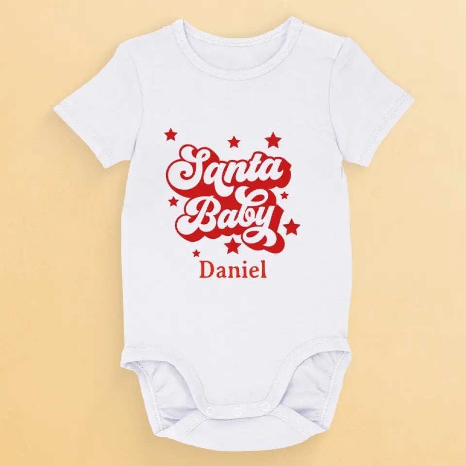 Our Little Santa Fills Our Hearts With Christmas Joy - Family Personalized Custom Baby Onesie - Christmas Gift For Baby Kids, Newborn Baby