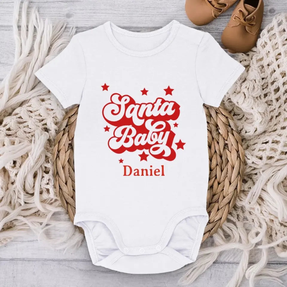Our Little Santa Fills Our Hearts With Christmas Joy - Family Personalized Custom Baby Onesie - Christmas Gift For Baby Kids, Newborn Baby