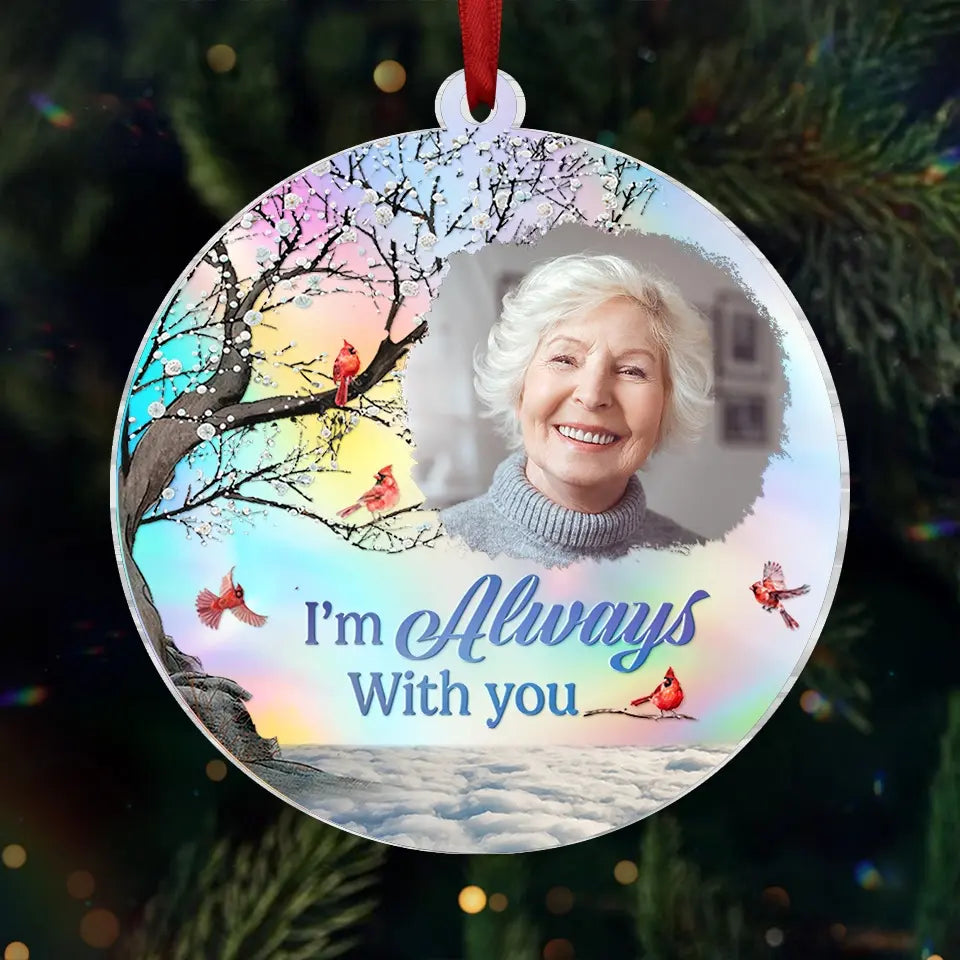 Custom Photo Until We Meet Again - Memorial Personalized Custom Hologram Ornament - Sympathy Gift, Christmas Gift For Family Members