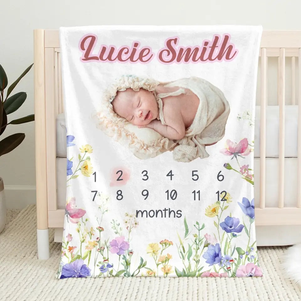 Custom Photo My New World Starts With You - Family Personalized Custom Baby Blanket - Gift For Baby Kids, Newborn Baby