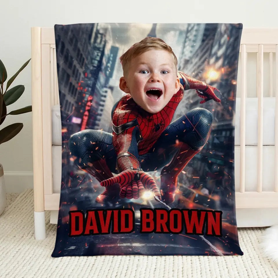 Custom Photo Embrace Your Inner Superhero - Family Personalized Custom Baby Blanket - Gift For Baby Kids, Newborn Baby