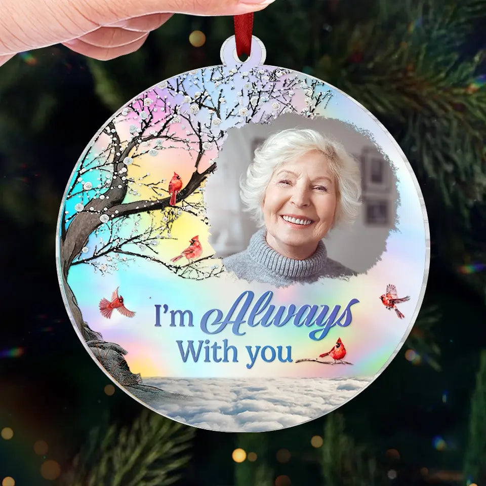 Custom Photo Until We Meet Again - Memorial Personalized Custom Hologram Ornament - Sympathy Gift, Christmas Gift For Family Members