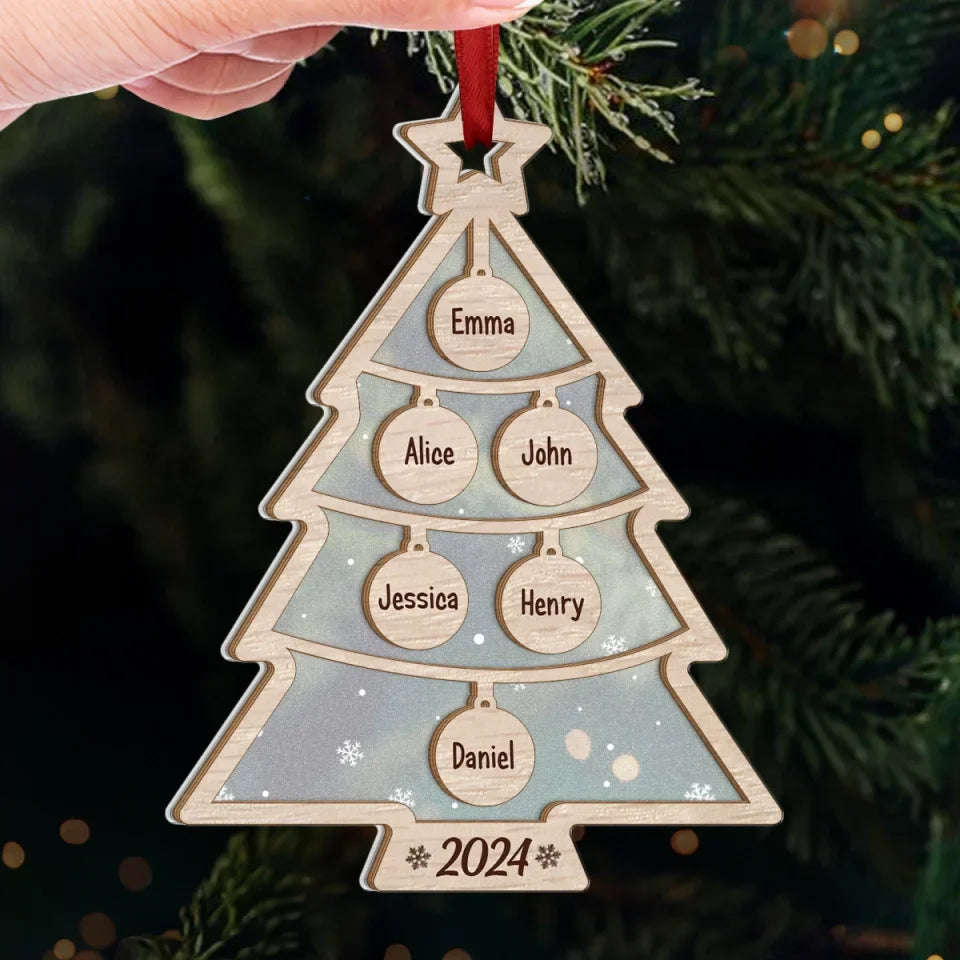 The Warmth Of Family Makes Christmas Glow - Family Personalized Custom Wood & Acrylic Ornament - Christmas Gift For Family Members