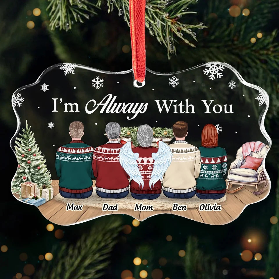 In Our Hearts, You Are Always Part Of Our Family - Memorial Personalized Custom Benelux Glass Ornament - Sympathy Gift, Christmas Gift For Family Members