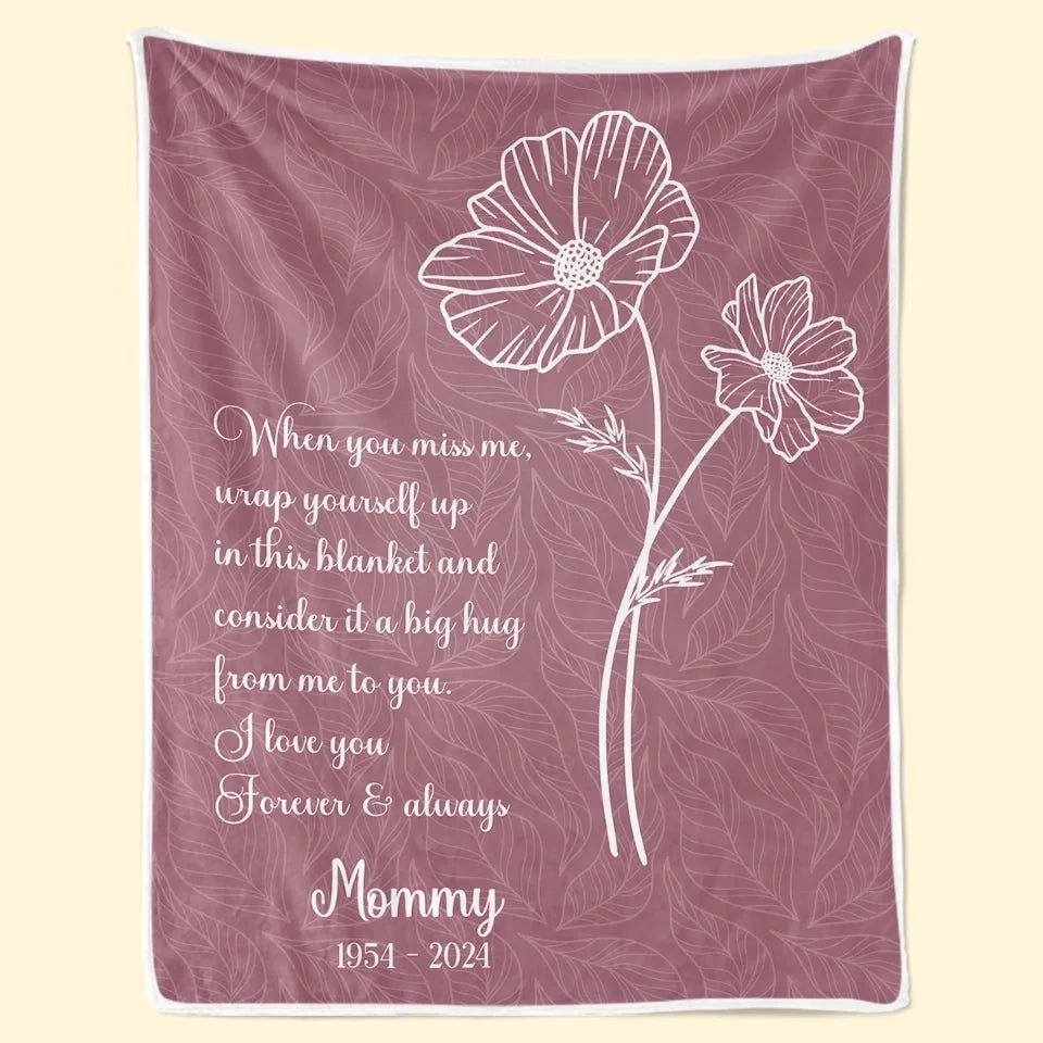 Never Too Late To Say Goodbye - Memorial Personalized Custom Blanket - Sympathy Gift For Family Members