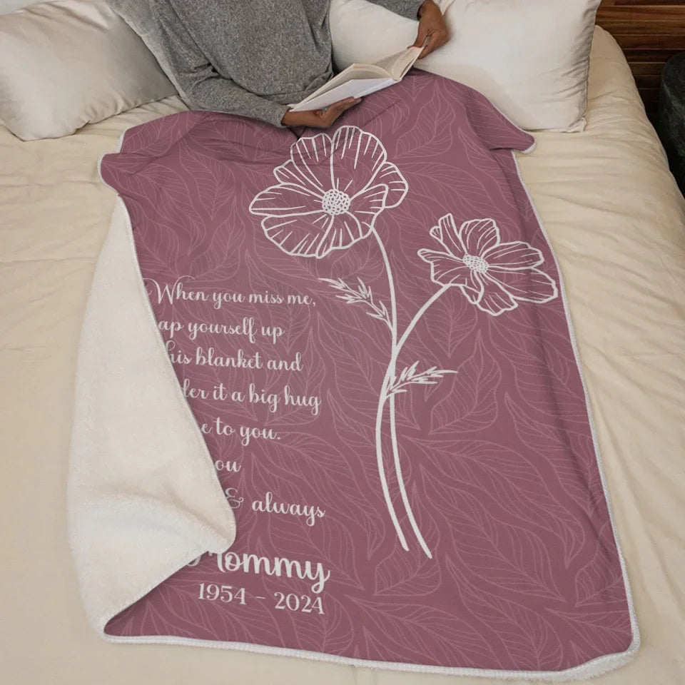 Never Too Late To Say Goodbye - Memorial Personalized Custom Blanket - Sympathy Gift For Family Members